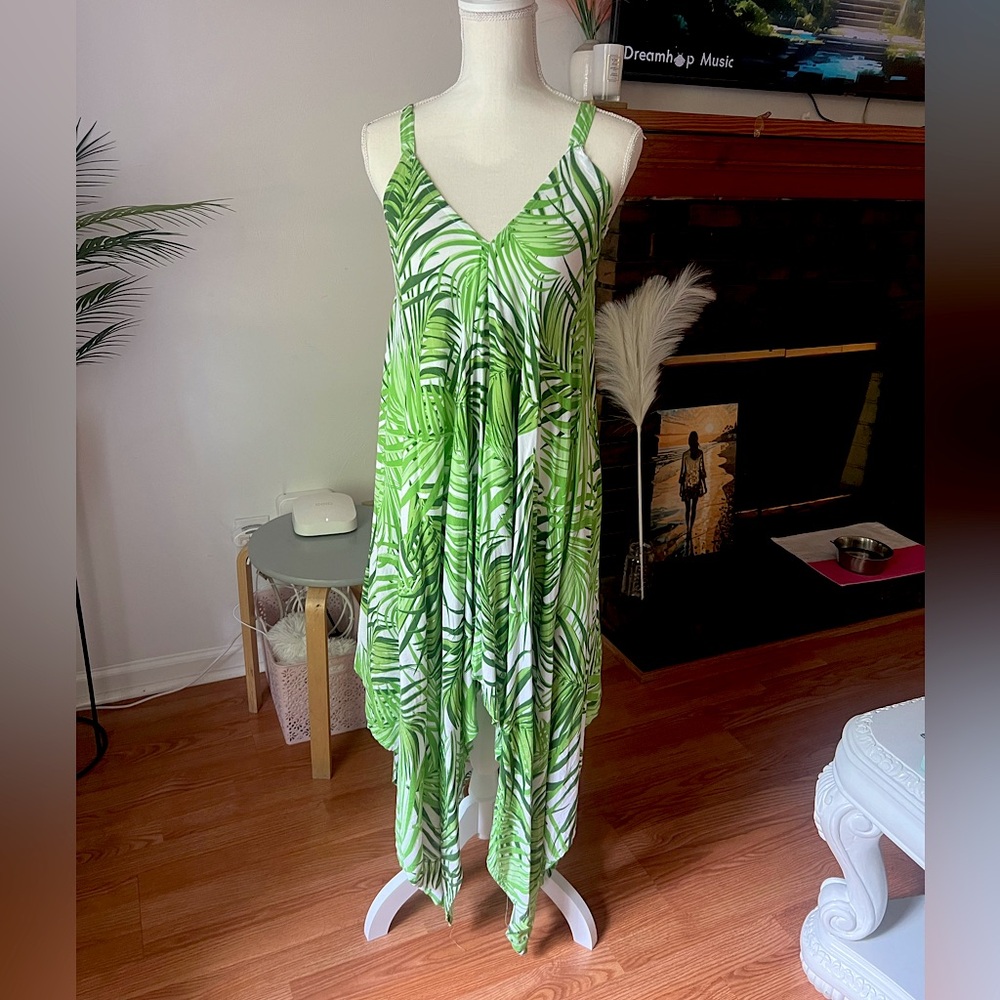 Green Palm Dress Cover-up